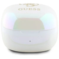 Guess Bluetooth austiņas GUTWSJ144ESH TWS + dokstacija baltas/baltas varavīksnes 4G drukāts logotips