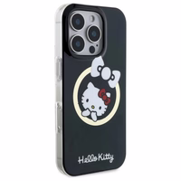 Hello Kitty IML Jautrā lente magnētiskais iPhone 16 Pro viedtālruņa apvalks - melns