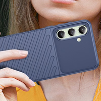 Thunder viedtālruņa apvalks Samsung Galaxy S24 FE silikona bruņu vāks - zils