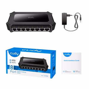 Cudy GS108D network switch Gigabit Ethernet (10/100/1000) melns