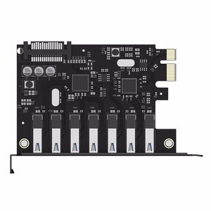 Orico PVU3 PCIe paplašināšanas karte ar 7 USB 3.0 pieslēgvietām galddatoriem – melns