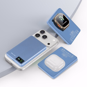 Blavec BJ-03 10000 mAh plāns magnētisks ārējais akumulators ar MagSafe, 13,5 mm, USB-C, 22,5 W, 3 vienā (PBBJ03-MC10LB) (krāsa: gaiši zila; alumīnija korpuss)