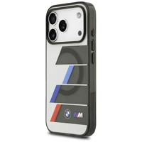 BMW M IML metāla pogas trīskrāsu līnijas magnētiskais viedtālruņa apvalks iPhone 17 Pro - pelēks