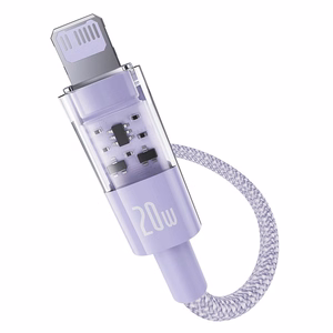 Baseus Gem USB-C uz Lightning ātras uzlādes kabelis 1 m, 20W, violets