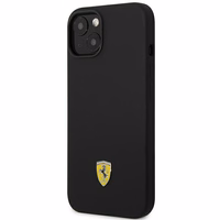 Viedtālruņa apvalks Ferrari FEHCP14SSIBBK iPhone 14 6.1 melns silikona metāla logotips