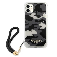 Guess GUHCN61KSARBK iPhone 11 6.1" / Xr melns/melns cietais apvalks Camo kolekcija