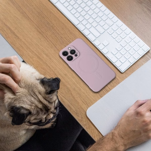 SILICONE MAG COVER viedtālruņa apvalks, saderīgs ar MagSafe, IPHONE 13 rozā