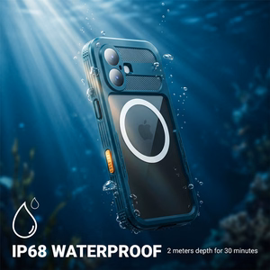 Crong Seal Cover IP68 ūdensizturīgs vāciņš ierīcei iPhone 17 Pro, jūras zils