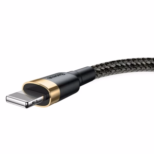 USB Kabelis Baseus Cafule melns / zeltains Lightning 100cm
