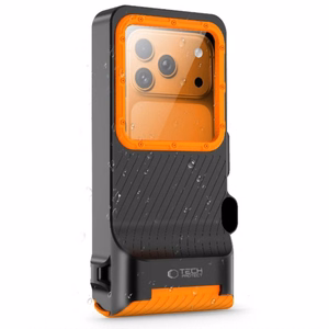 Tech-Protect IPX8 Pro Waterproof Phone Maciņš - oranžs and melns