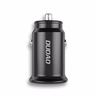 Auto lādētājs Dudao "R3PRO" Melns (1xUSB / 1xUSB-C / 18W) + "Type-C / Lightning" kabelis