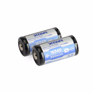 Baterija 16340/R-CR123 3,7V Li-ion 650 mAh ar aizsardzību
