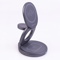 Forever MAWC-200 magnētiskais bezvadu lādētājs 15W pelēks 3in1