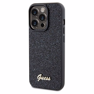 Guess Disco Metal Script viedtālruņa apvalks iPhone 14 Pro - melns