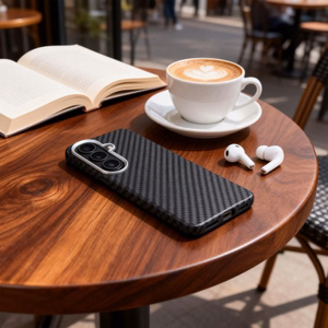 Tech-Protect Ion Carbon MagSafe Maciņš for Samsung Galaxy S26 - melns and sudraba
