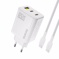Dudao A29C 65W GaN sienas lādētājs + USB-C kabelis - balts