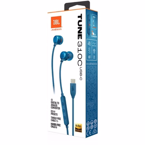 Austiņas JBL Tune 310C USB-C zilas