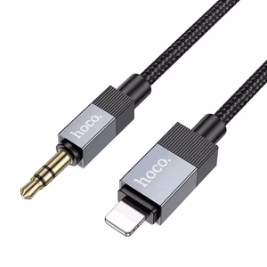 AUX kabelis Jack 3,5 mm (tēviņš) uz Lightning (tēviņš) Hoco 1 m UPA32A melns