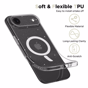 Tech-Protect FlexAir MagSafe viedtālruņa apvalks iPhone 17 Air - caurspīdīgs ar spīdumiem