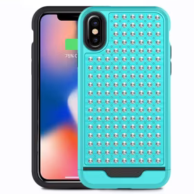 Zizo Star Diamond Hybrid Cover iPhone X (Teal/melns)