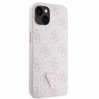 Guess GUHCP14XP4TDSCPP apvalks iPhone 14 Pro Max 6.7" - rozā krustenisks 4G metāla logotips