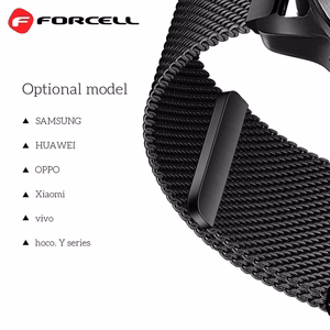 FORCELL F-DESIGN FS11 magnētiskā nerūsējošā tērauda siksniņa SAMSUNG pulkstenim 20 mm melna