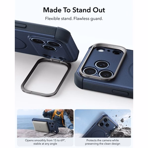 ESR Cyber Tough Kickstand MagSafe maciņš, paredzēts iPhone 18 Pro Max / 17 Pro Max, tumši zils