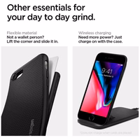 Spigen Liquid Air viedtālruņa apvalks iPhone 7 / 8 / SE 2020 / SE 2022 - Melns