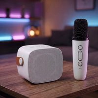 Blavec portatīvais Bluetooth skaļrunis WS-07 Karaoke Party 5W ar 2 mikrofoniem balts