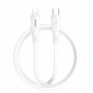 BWOO silikona kabelis X329CL 27W USB-C - lightning 1m balts