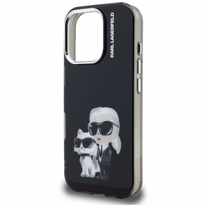 Karl Lagerfeld IML Aquarelle Karl & Choupette & Logo macins iPhone 16 Pro Max - melns