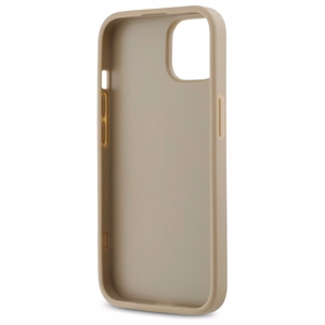 DKNY Quilted Stack Logo viedtālruņa apvalks iPhone 14 - bēšs