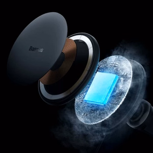 Automašīnas turētājs Baseus CW01_v2 melns (15W / Magsafe saderīgs) (magnētisks / gaisa restītes)