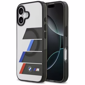 BMW M IML Metāla pogas Tricolor Lines MagSafe futrālis iPhone 17 - Pelēks