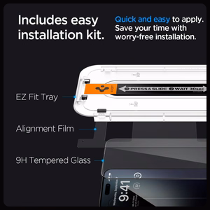 Spigen Glas.tR EZ Fit FC Tempered Glass for iPhone 15 Pro Max - Black 2 pcs.