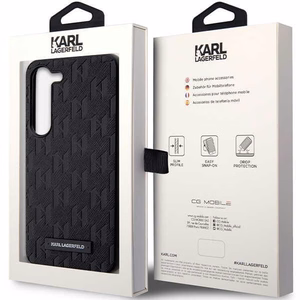 Karl Lagerfeld KLHCS23SSAKLHPK S23 S911 жёсткий чехол чёрный/чёрный Saffiano Mono с металлическим логотипом