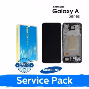LCD displejs saderīgs ar Samsung A366 A36 5G ar rāmi / laima / (Service Pack)