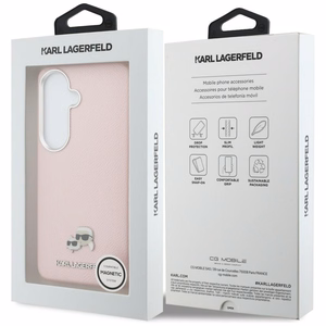Karl Lagerfeld maciņš Saffiano KC Metal Logo MagSafe Samsung Galaxy S26 rozā