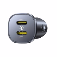 Baseus GoTrip 2 x USB-C 30W automašīnas lādētājs - melns