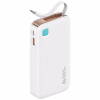 USAMS portatīvais lādētājs ar izvelkamu kabeli USB-C Retractable 10000 mAh PD 20W Fast Charge XY Series balts 10KCD22402 (US-CD224)