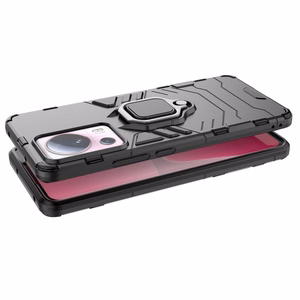 Viedtālruņa apvalks Ring Armor Xiaomi 13 Lite ar magnētisko turētāju un gredzenu - melns