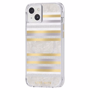 Case-Mate Pearl Stripes MagSafe vāciņš ierīcei iPhone 14 Plus, rotāts ar perlamutru