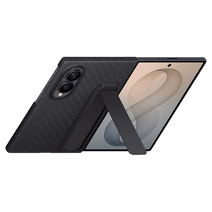 XF971SBE karbona maciņš ar statīvu Samsung Galaxy Fold 8, melns