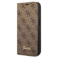 Guess GUBKP14SHG4SHW iPhone 14 6.1 "brūna / brūna grāmata 4G Vintage Gold Logo
