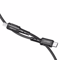 Acefast C1-01 Lightning - USB-C MFi PD kabelis 30W 3A 480Mb/s 1.2m - melns