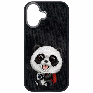 Nimmy Big Eyed Pet 2.0 pandas viedtālruņa apvalks iPhone 17 - melns