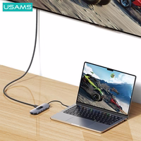 USAMS adapteris HUB 10w1 3xUSB 3.0/TF/SD/ USB-C/HDMI/RJ45/VGA PD100W tumšs SJ644HUB01 (US-SJ644)
