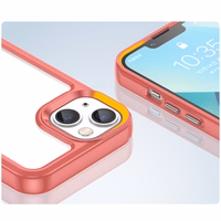 Outer Space viedtālruņa apvalks iPhone 14 ciets vāciņš ar gēla rāmi sarkans