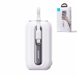 Joyroom mini portatīvais lādētājs 10000mAh Colorful Series 22.5W ar 2 iebūvētiem USB C un Lightning kabeļiem rozā (JR-L012)