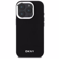 DKNY Vienkāršs sudraba logotips magnētiskais iPhone 16 Pro viedtālruņa apvalks - melns